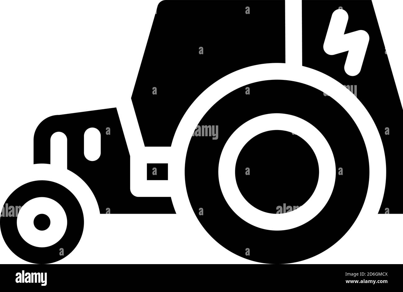 electric tractor glyph icon vector black illustration Stock Vector ...