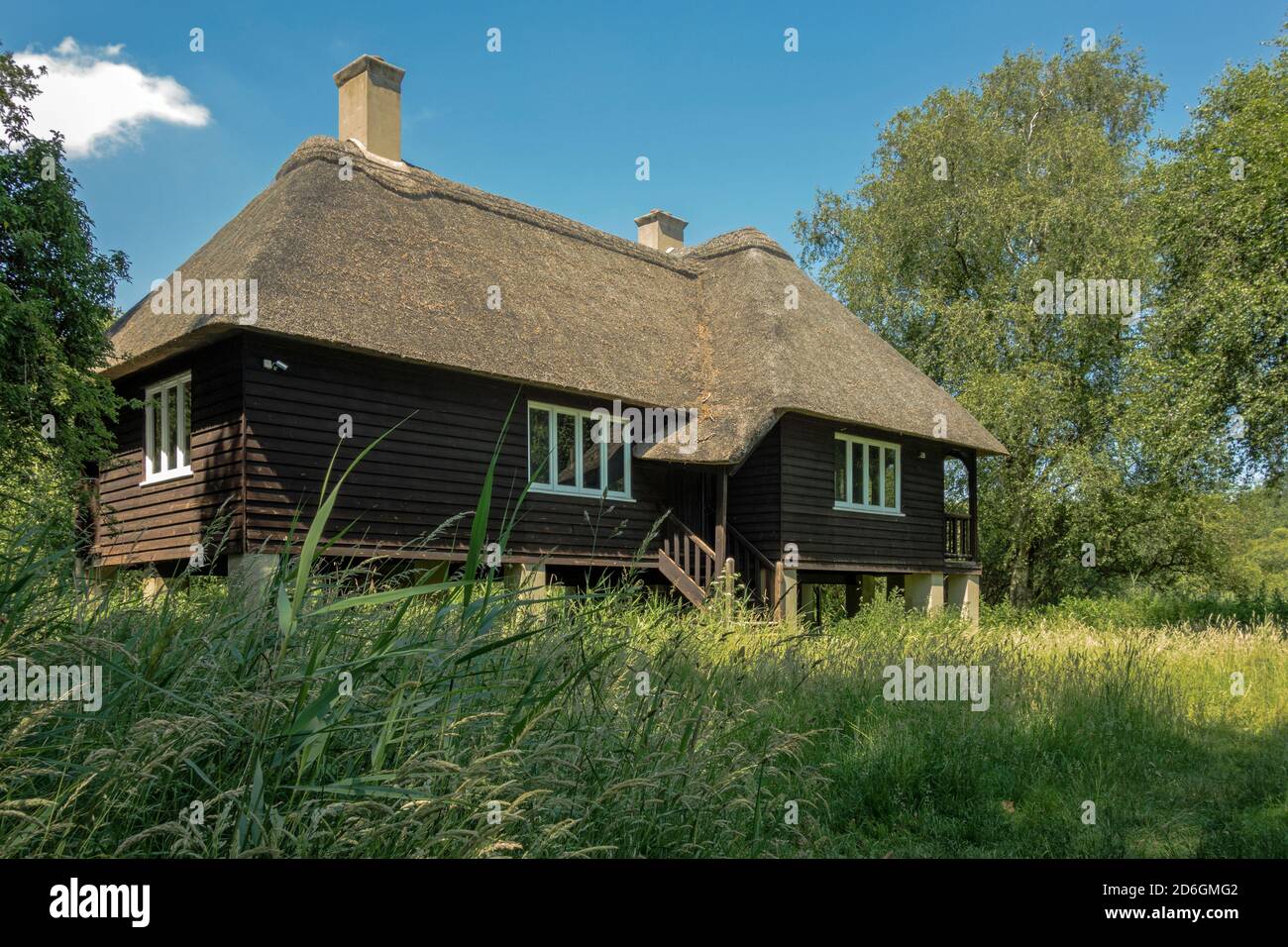 Rothschild bungalow, Woodwalton Fen National Nature Reserve, Cambridgeshire, England Stock Photo