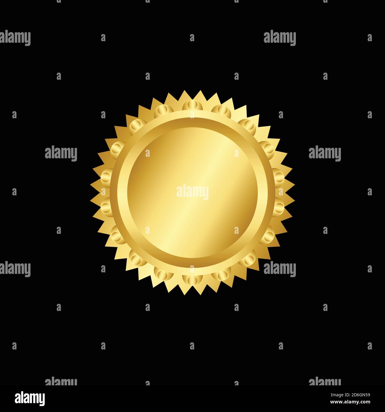 vector round golden badge isolated, seal stamp gold luxury elegant ...