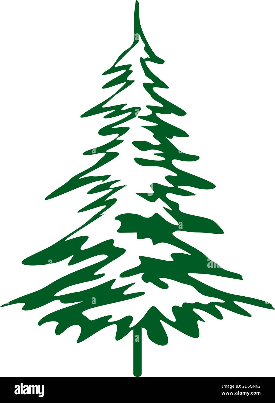 Green Christmas Tree. Vector illustration and Icon Stock Vector Image