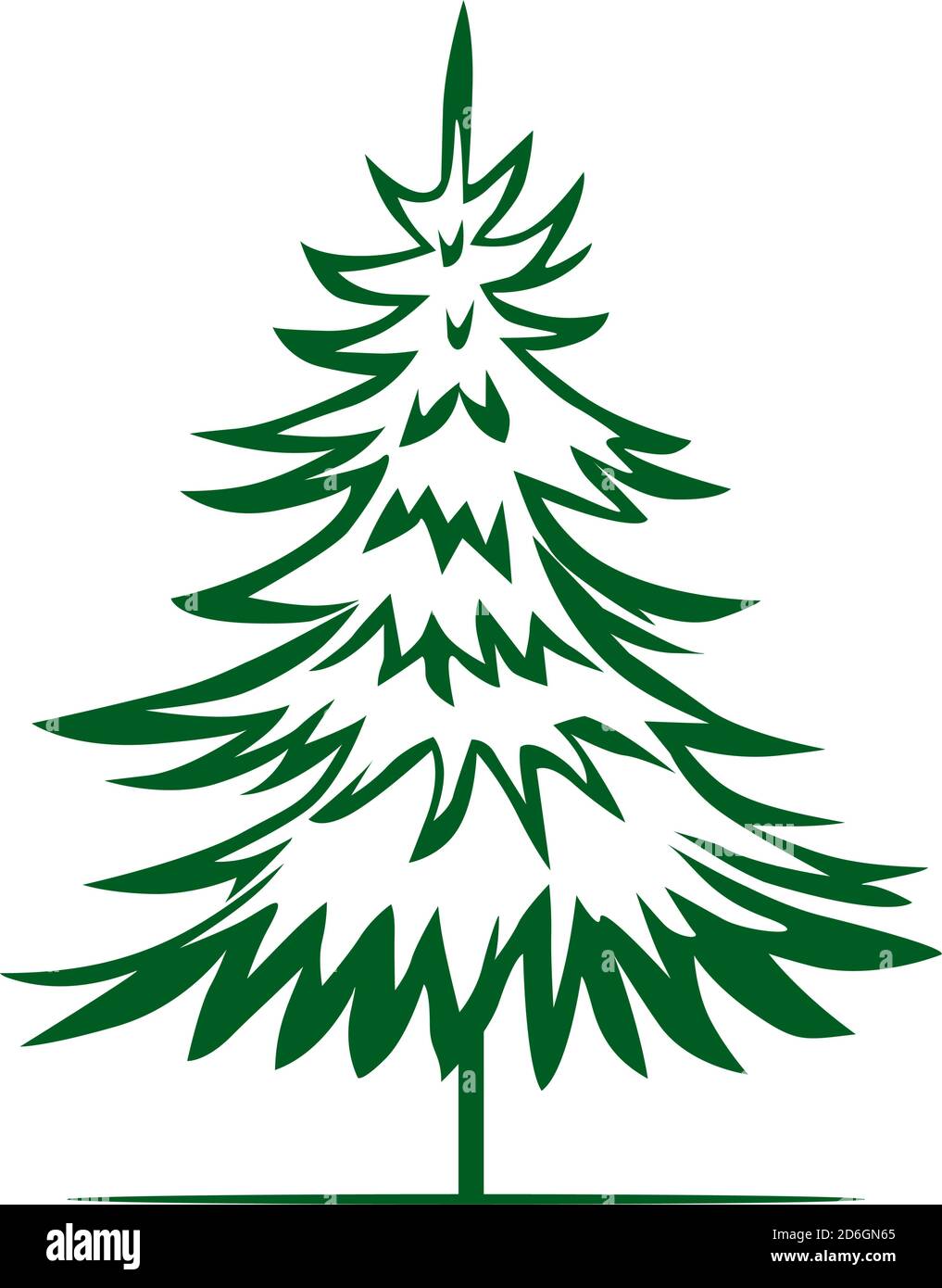 Green Christmas Tree. Vector illustration and Icon Stock Vector Image