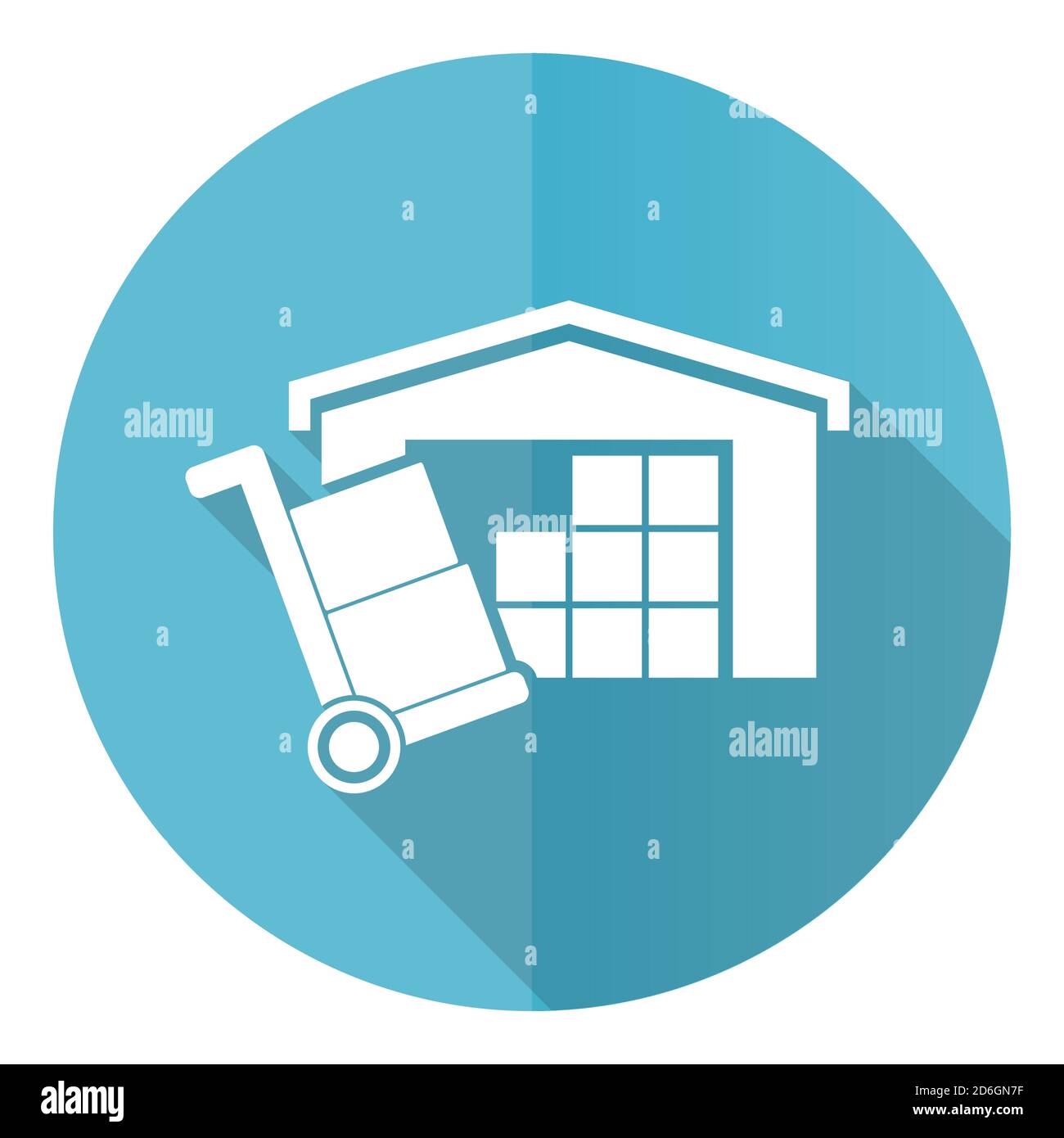 Warehouse and shipping barrow, delivery, freight concept blue vector ...