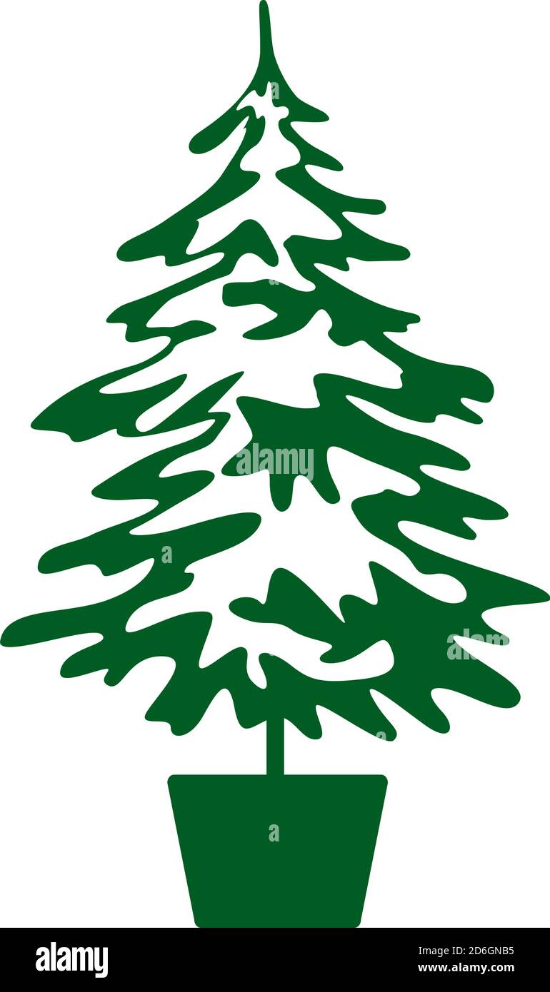 Green Christmas Tree. Vector illustration and Icon Stock Vector Image