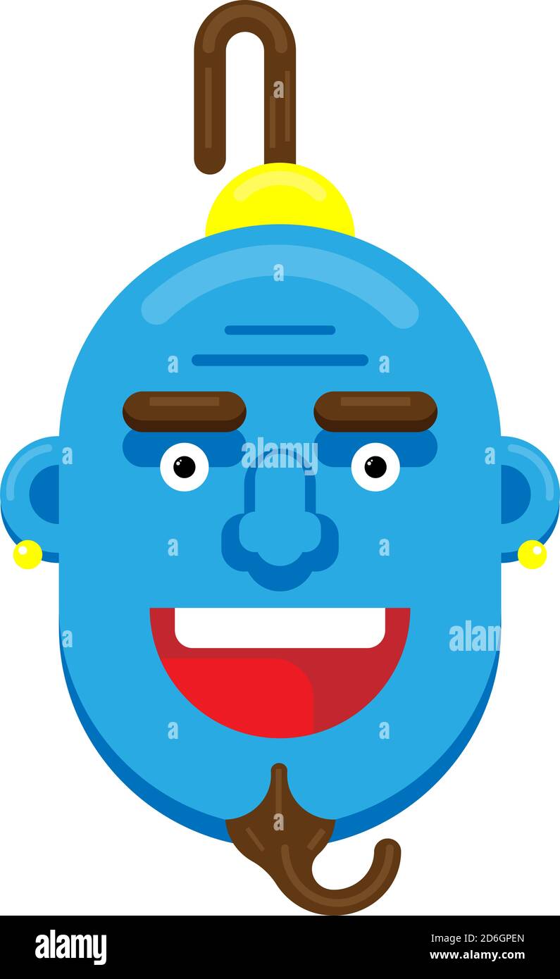 Genie Face Vector, illustration. Stock Photo