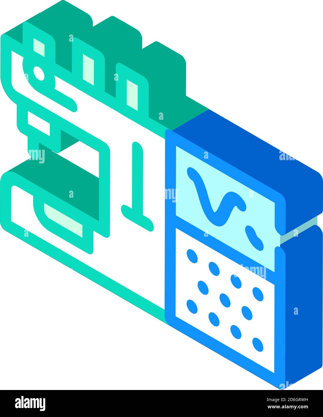 sewing machine with programmable embroidery isometric icon vector ...