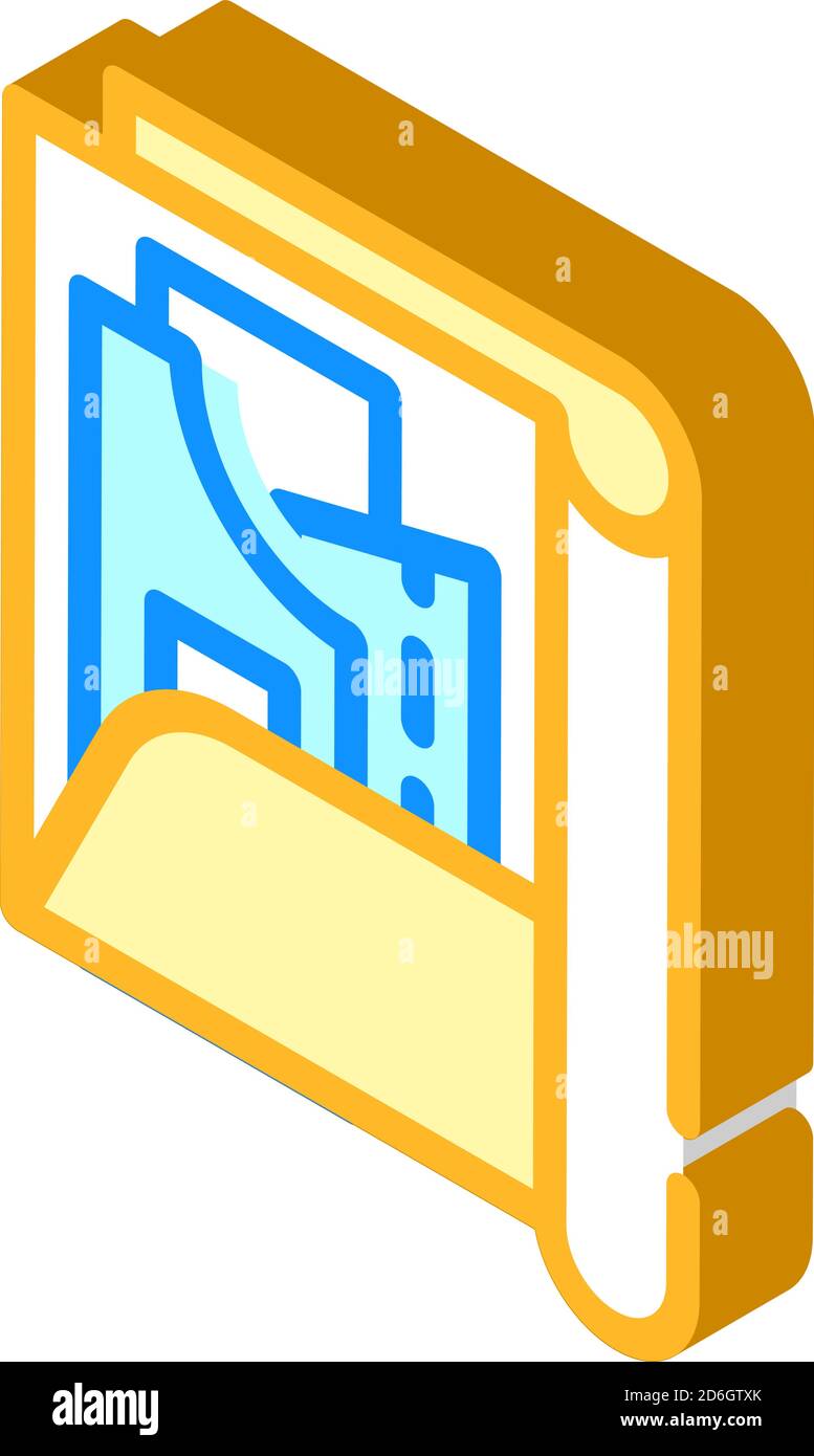 pattern set folder isometric icon vector illustration Stock Vector ...