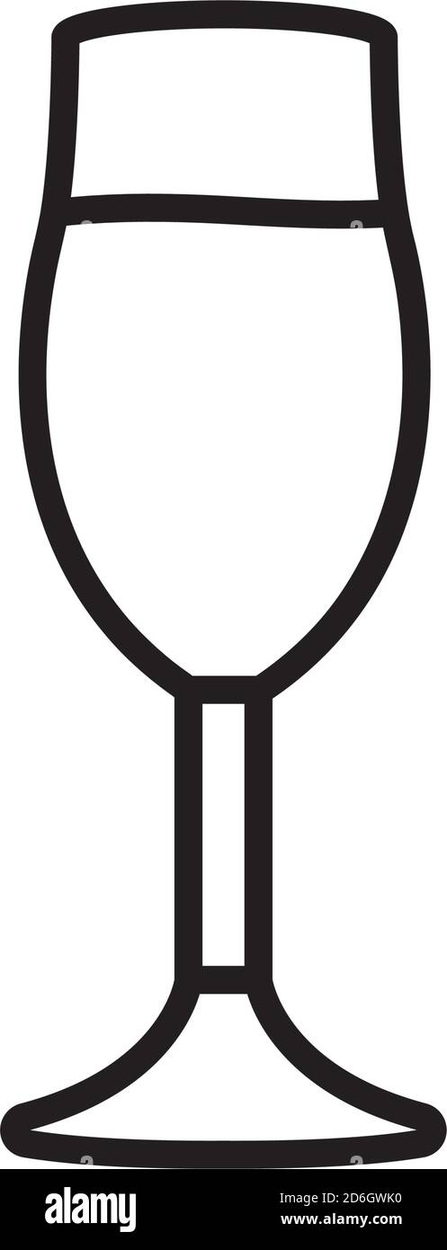 wine glass icon over white background, line style, vector illustration ...