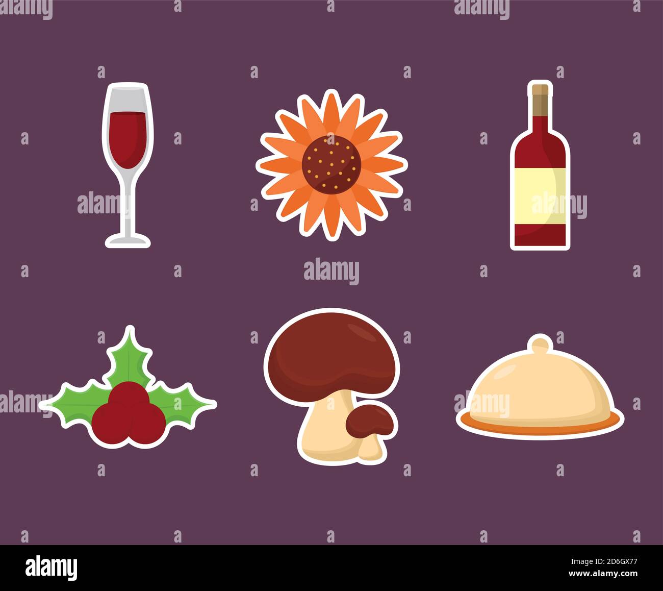 Happy thanksgiving day icon collection vector design Stock Vector Image ...