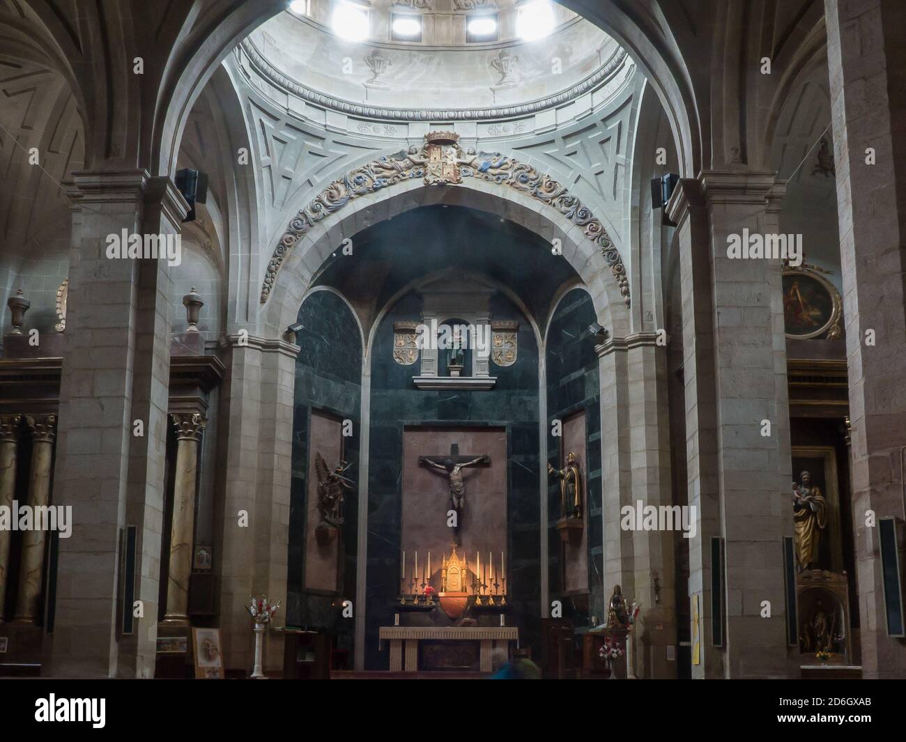 BELORADO, SPAIN - Jul 30, 2015: Interior of an old church on the Way of St.James in Spain Stock Photo
