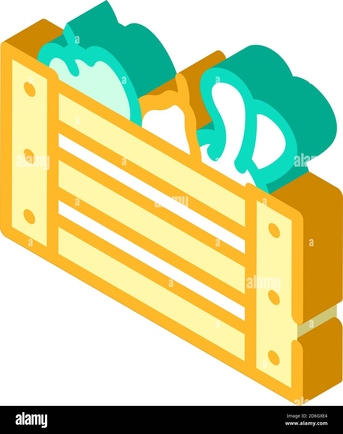 vegetables box isometric icon vector sign illustration Stock Vector ...