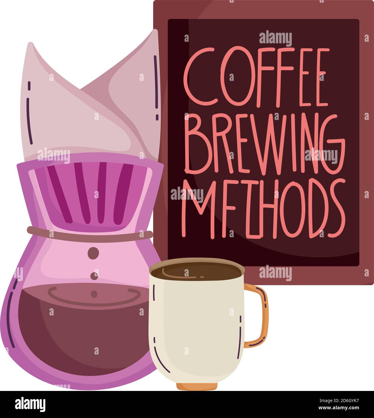 coffee brewing methods, drip cup and board menu vector illustration Stock Vector Image & Art Alamy
