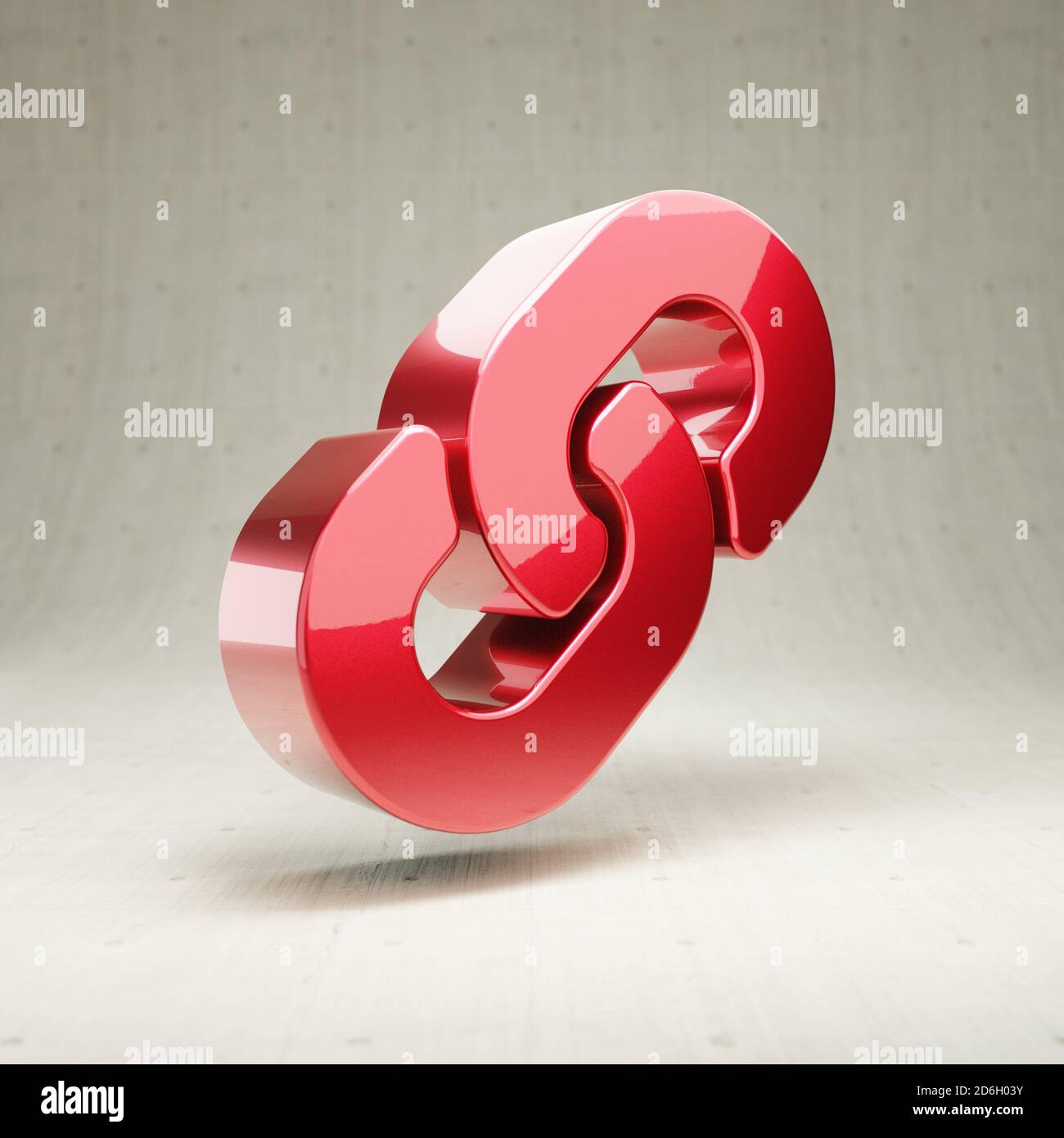 Link icon. Gold glossy Link symbol isolated on white concrete ...