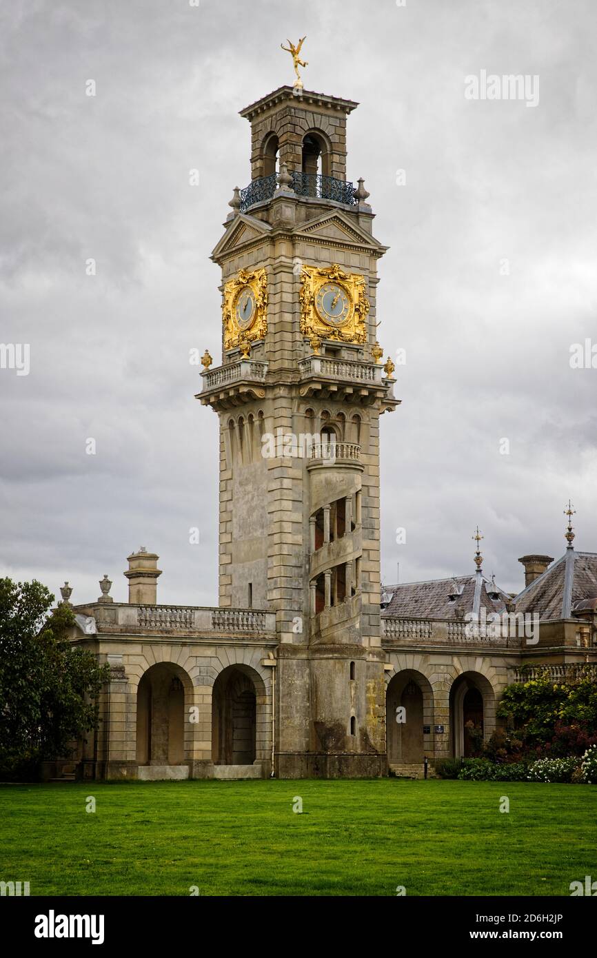 Clivedens water tower disguised as a clock tower & topped by the Spirit