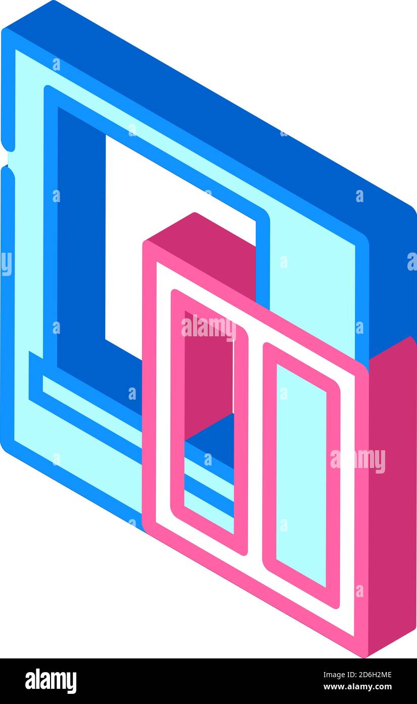window installation isometric icon vector sign illustration Stock ...