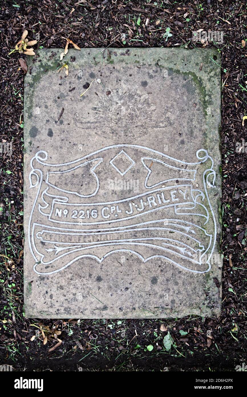 Grave marker of one of 43 casualties of the Great War & WW2 buried on