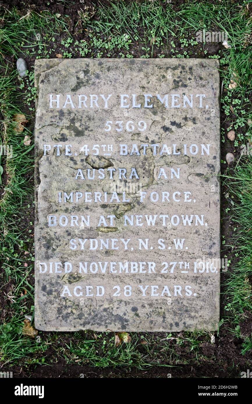 Grave marker of one of 43 casualties of the Great War & WW2 buried on