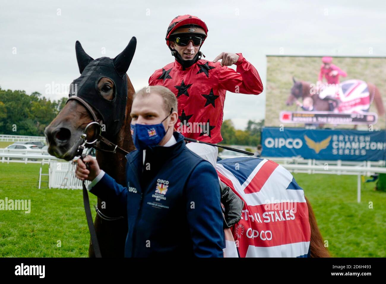 Jockey Pierre Charles Boudot And The Revenant Celebrate Winning The Queen Elizabeth Ii Stakes At Ascot Racecourse Stock Photo Alamy