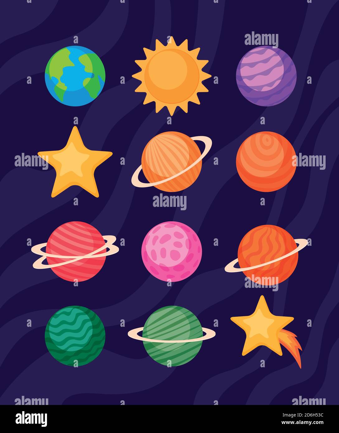 Space icon set vector design Stock Vector Image & Art - Alamy