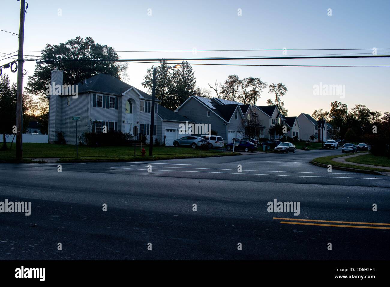 A Row of Big Modern Mcmansions Stock Photo