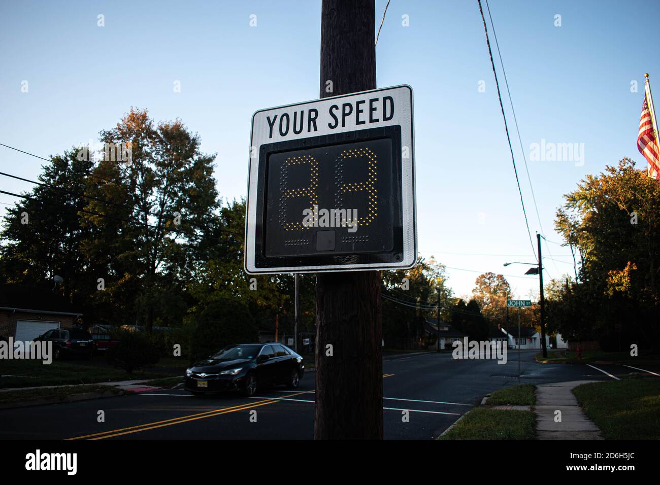 A Speed Monitoring Device That Tells If A Car is Going at The Legal Speed Stock Photo