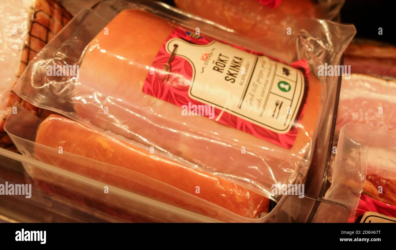 Big ham at the supermarket Stock Photo Alamy