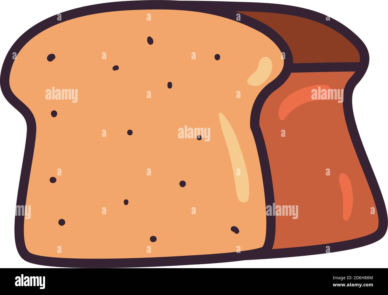 bread of bakery line and fill style icon design, food shop breakfast ...