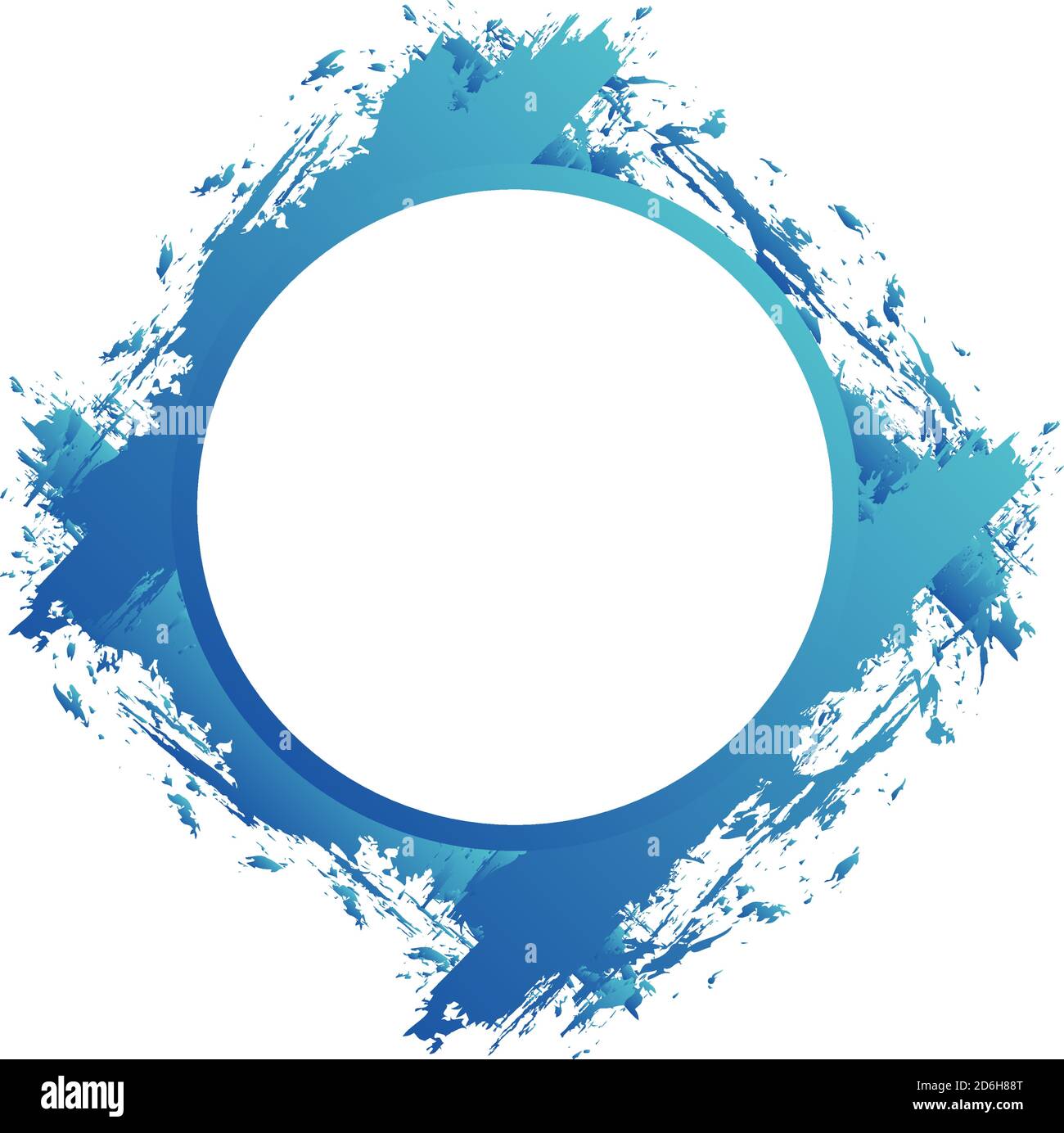 modern circle frame blue and splash vector design Stock Vector Image