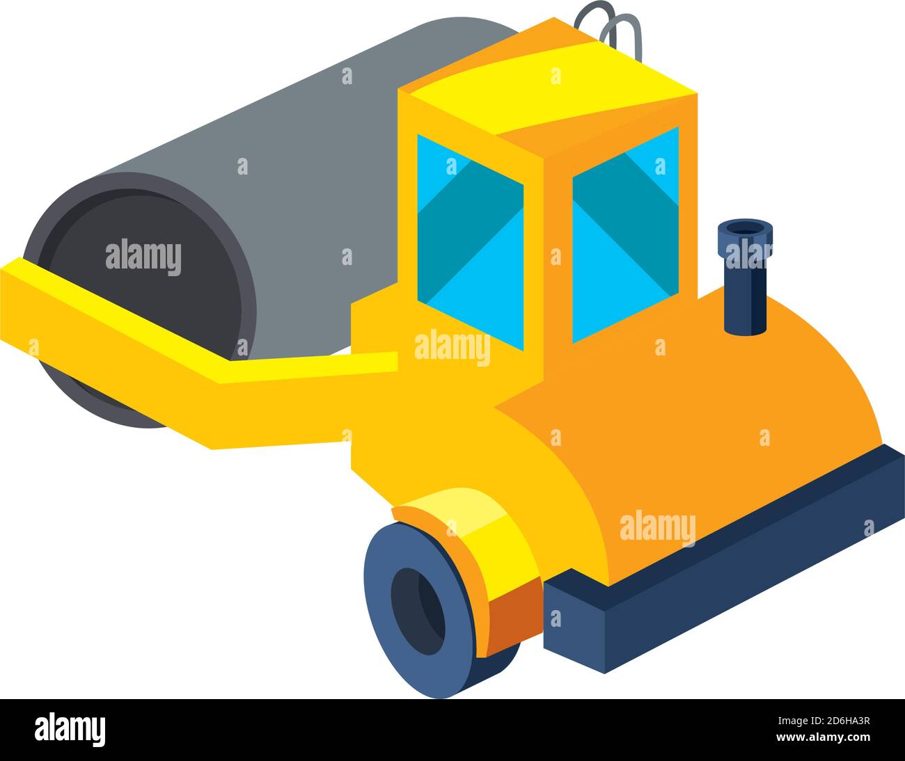construction road roller isometric style icon design of remodeling ...