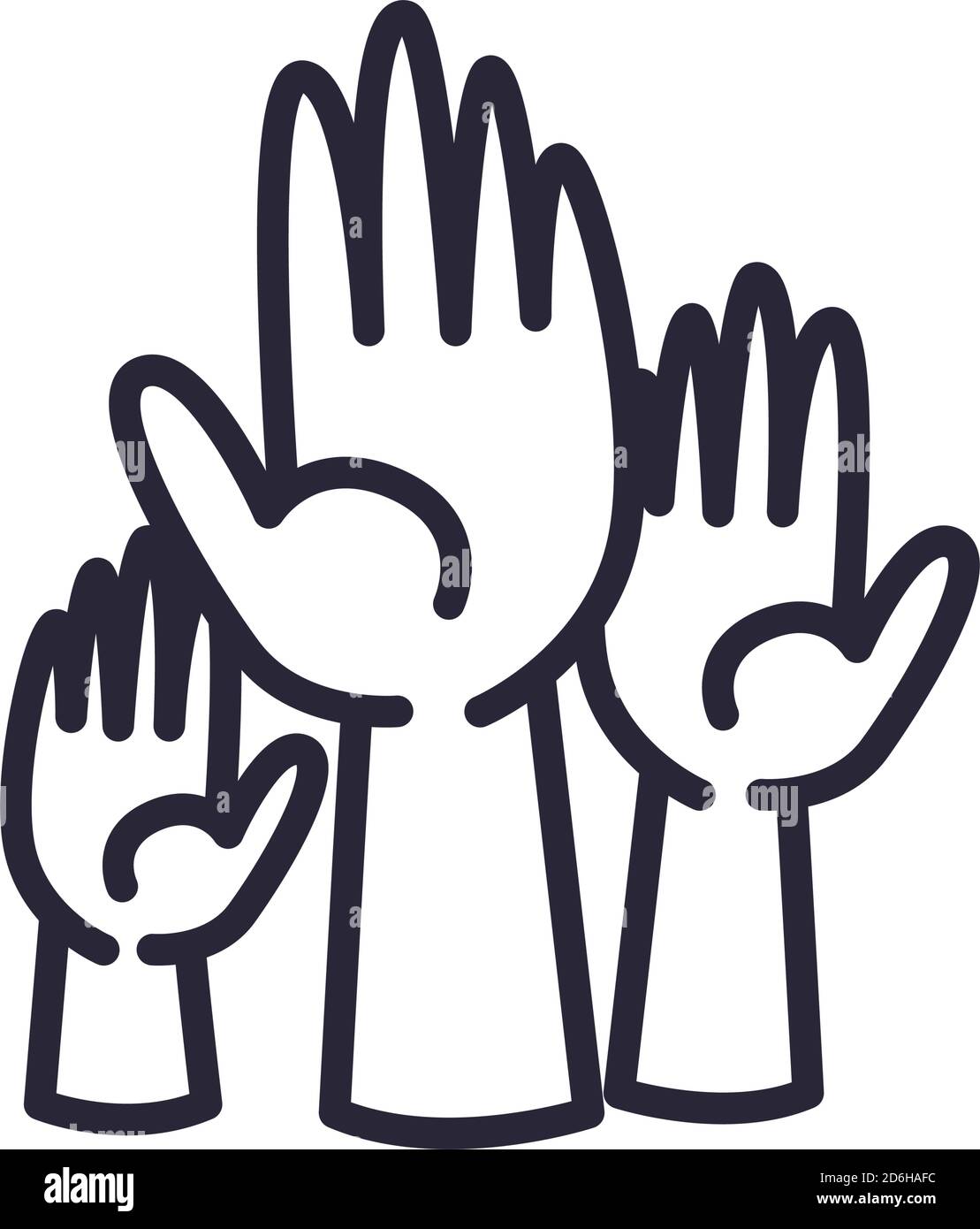 hands up line and fill style icon design of People arm finger person ...