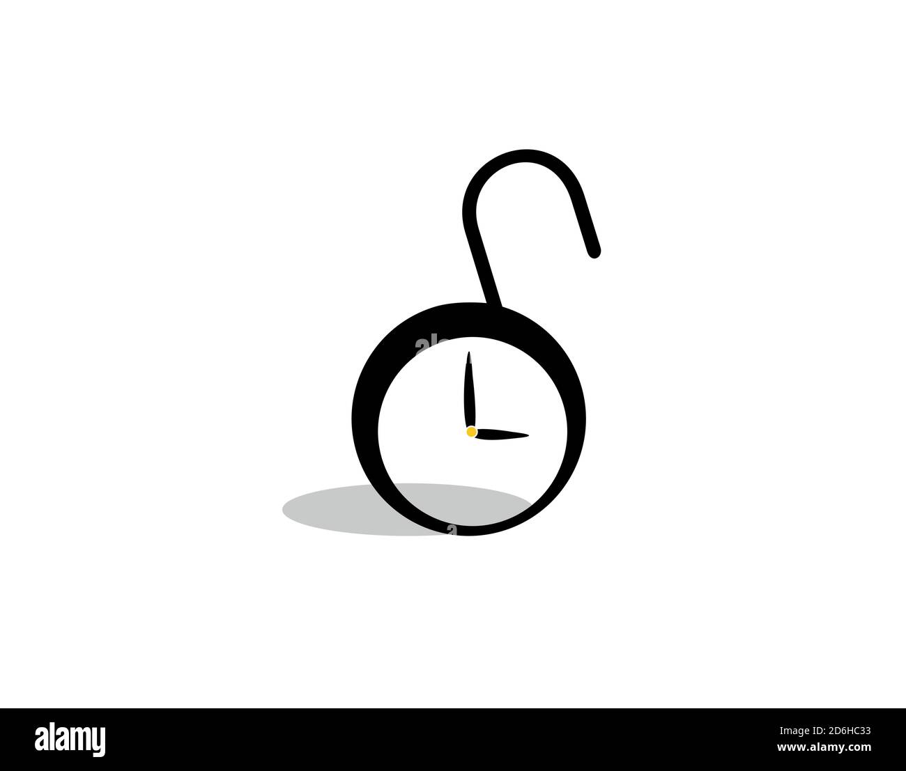 open clock Padlock logo on white background in vector illustration