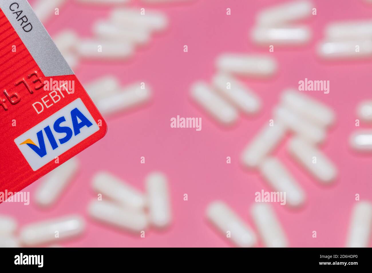 Visa Debit Card On White High Resolution Stock Photography and Images