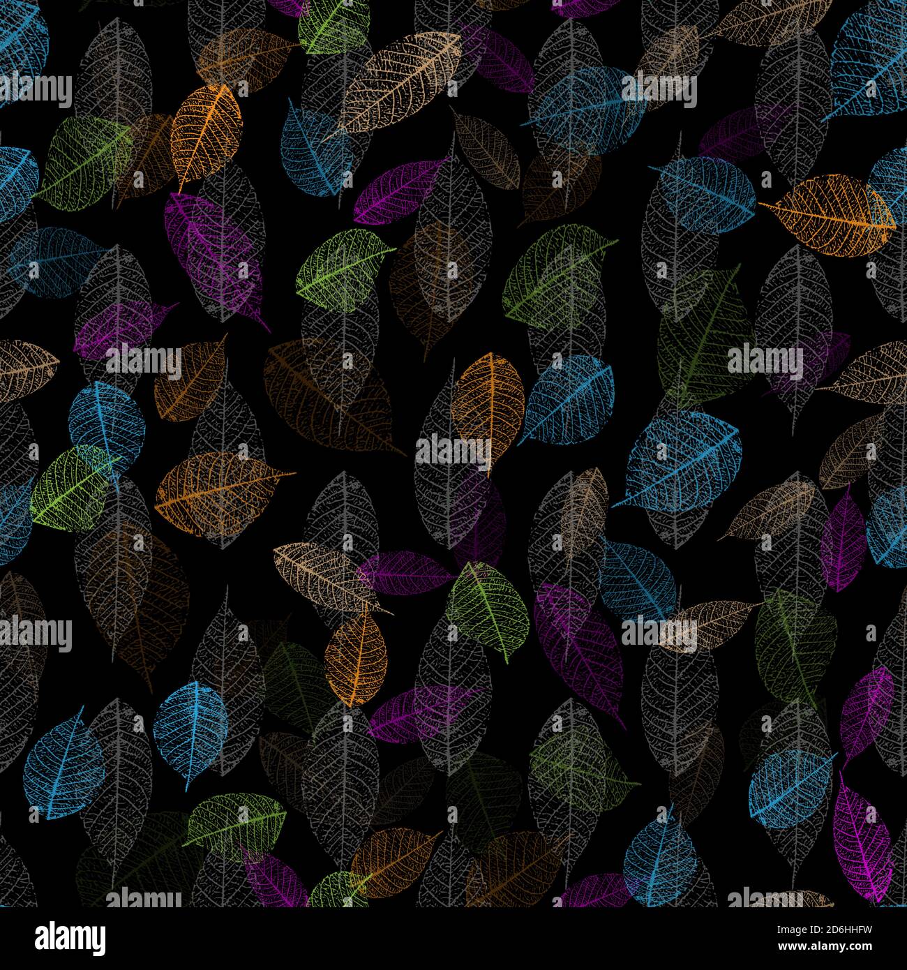 Leaves colorful seamless pattern. Vector, . Stock Vector