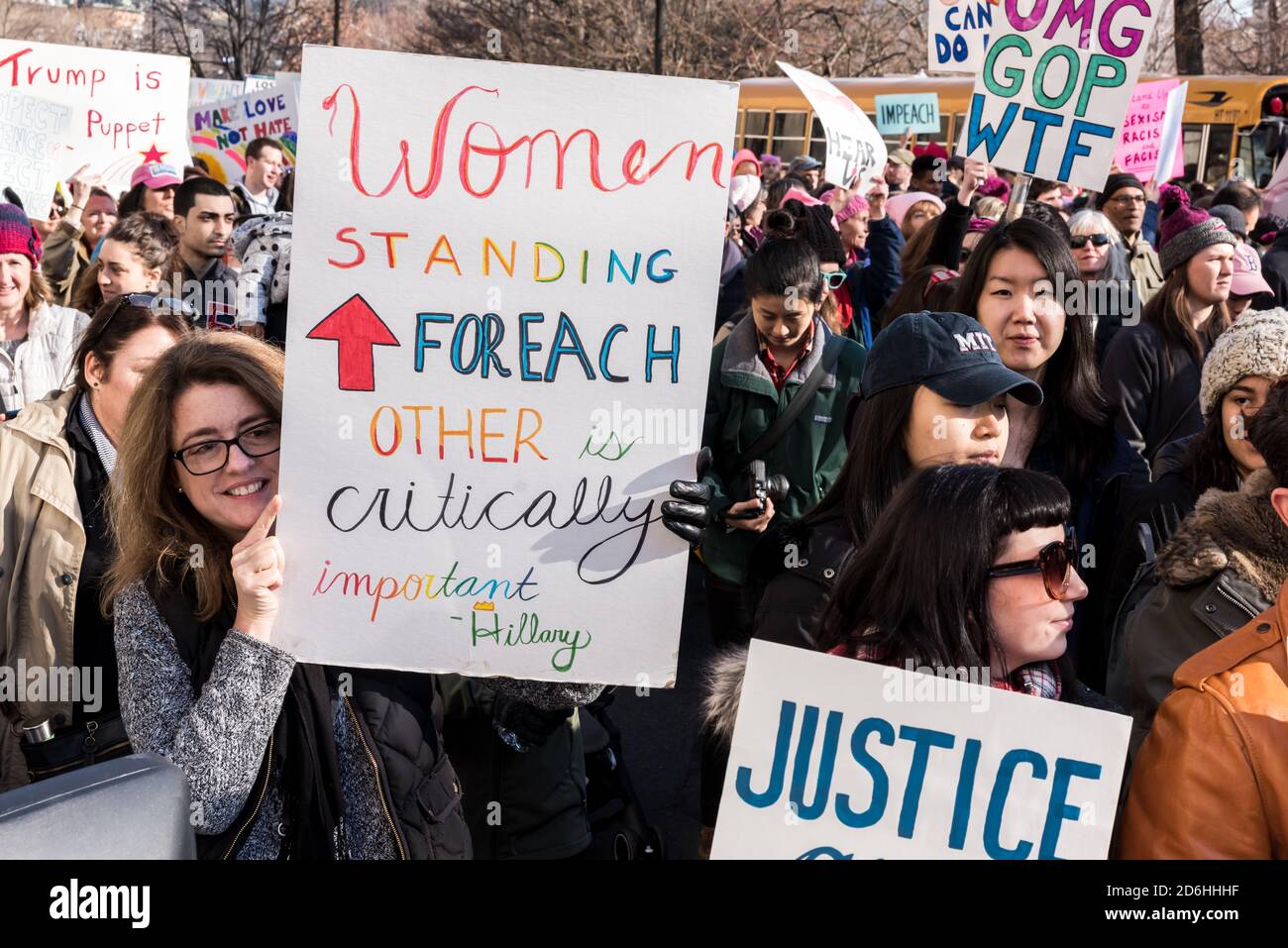Women Holding Protest Signs High Resolution Stock Photography and ...