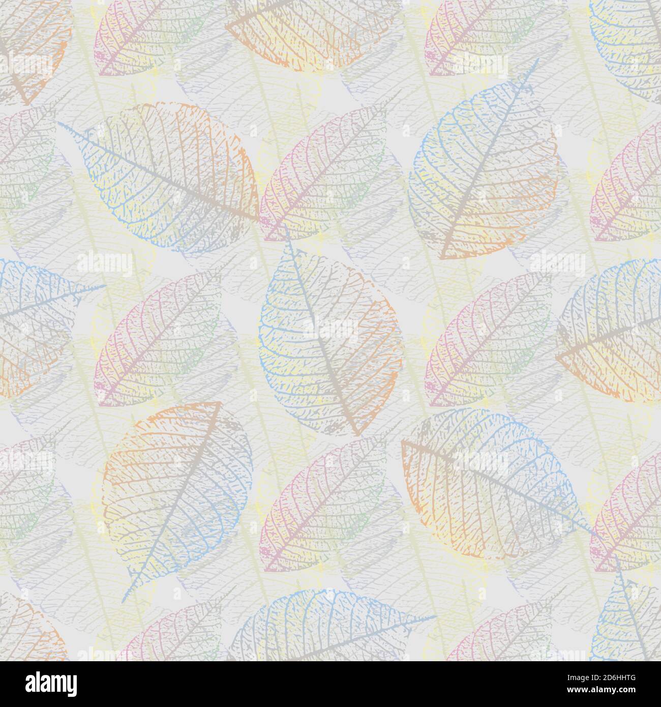 stylized multicolored skeletonized leaf seamless pattern. Vector Stock ...