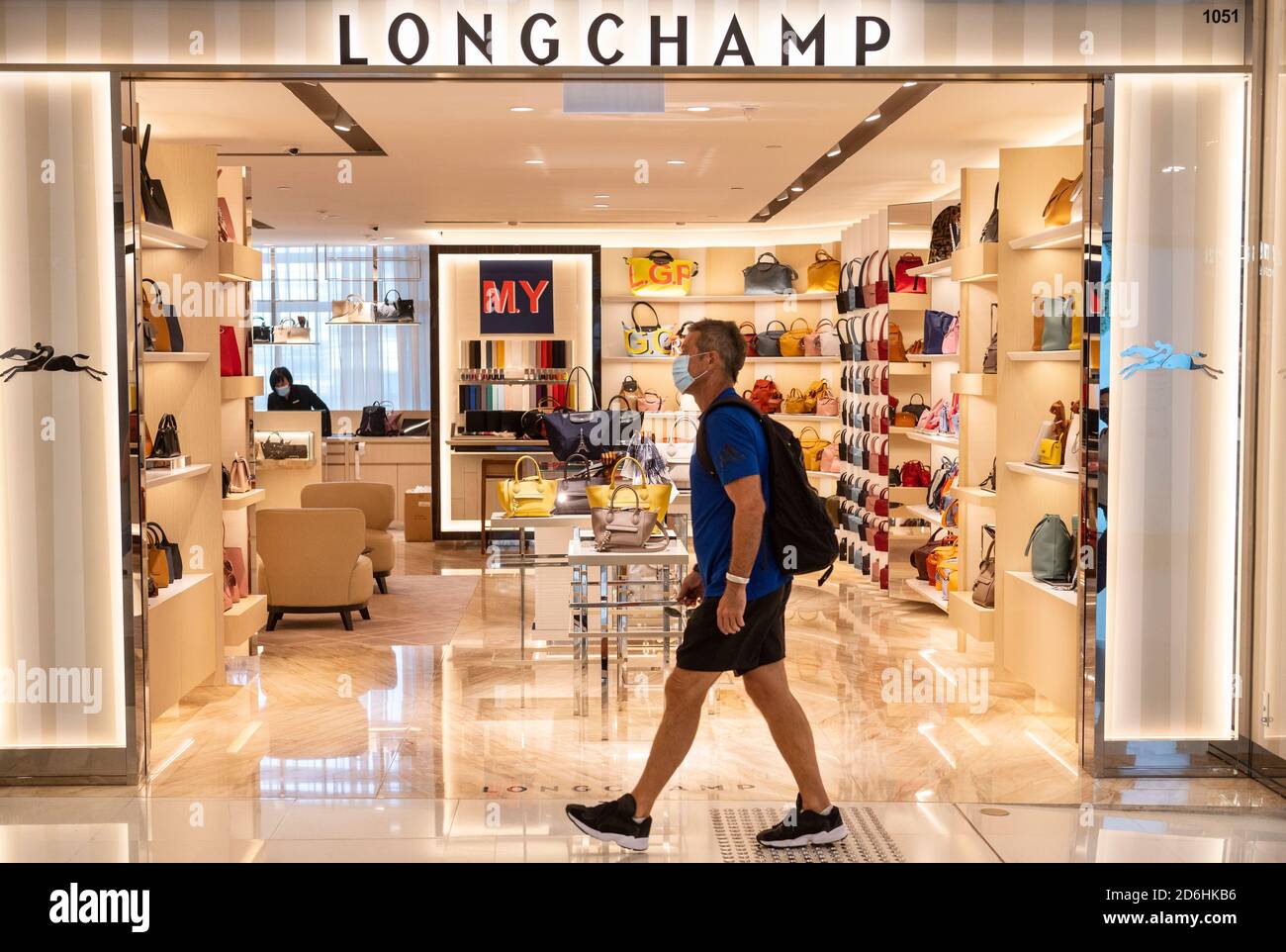 French luxury fashion brand Longchamp store seen in Hong Kong
