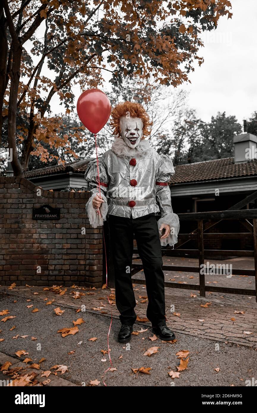 Pennywise the clown halloween costume Stock Photo - Alamy