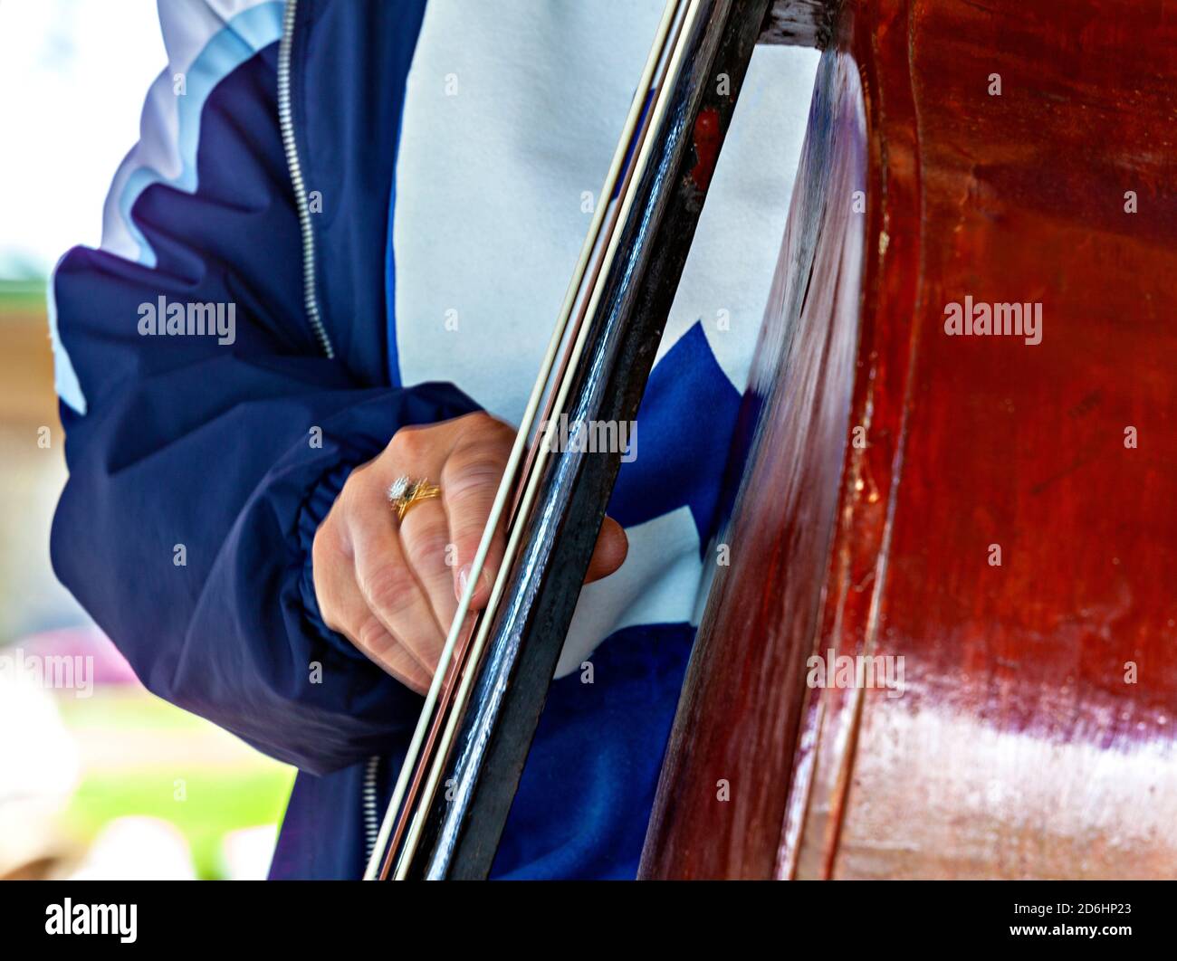 Upright Bass In Action Stock Photo