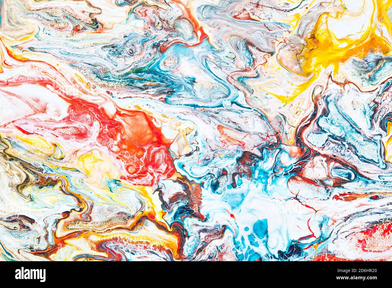 Multicolored; abstract background with fluid paint. Hand drawn texture Stock Photo