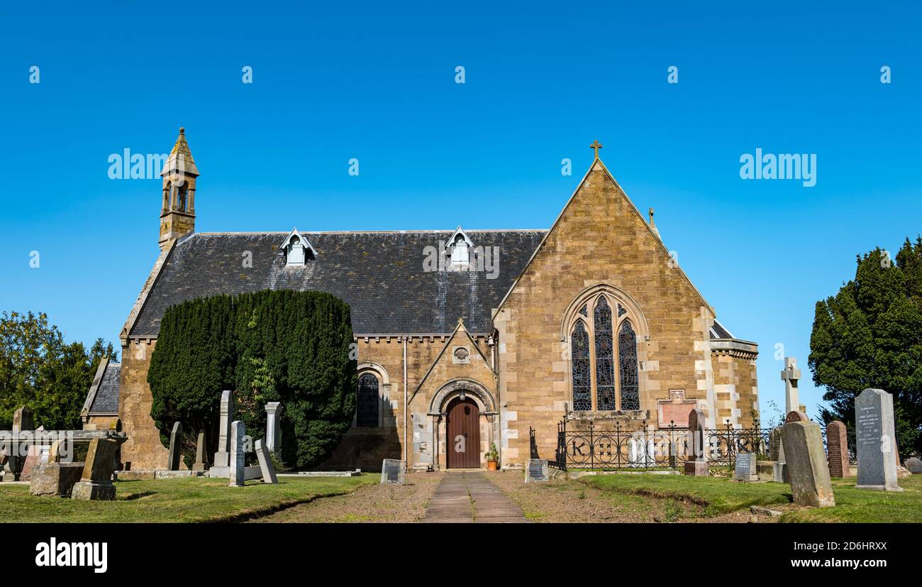 18th century parish church and graveyard, Athelstaneford village church, East Lothian, Scotland, UK Stock Photo