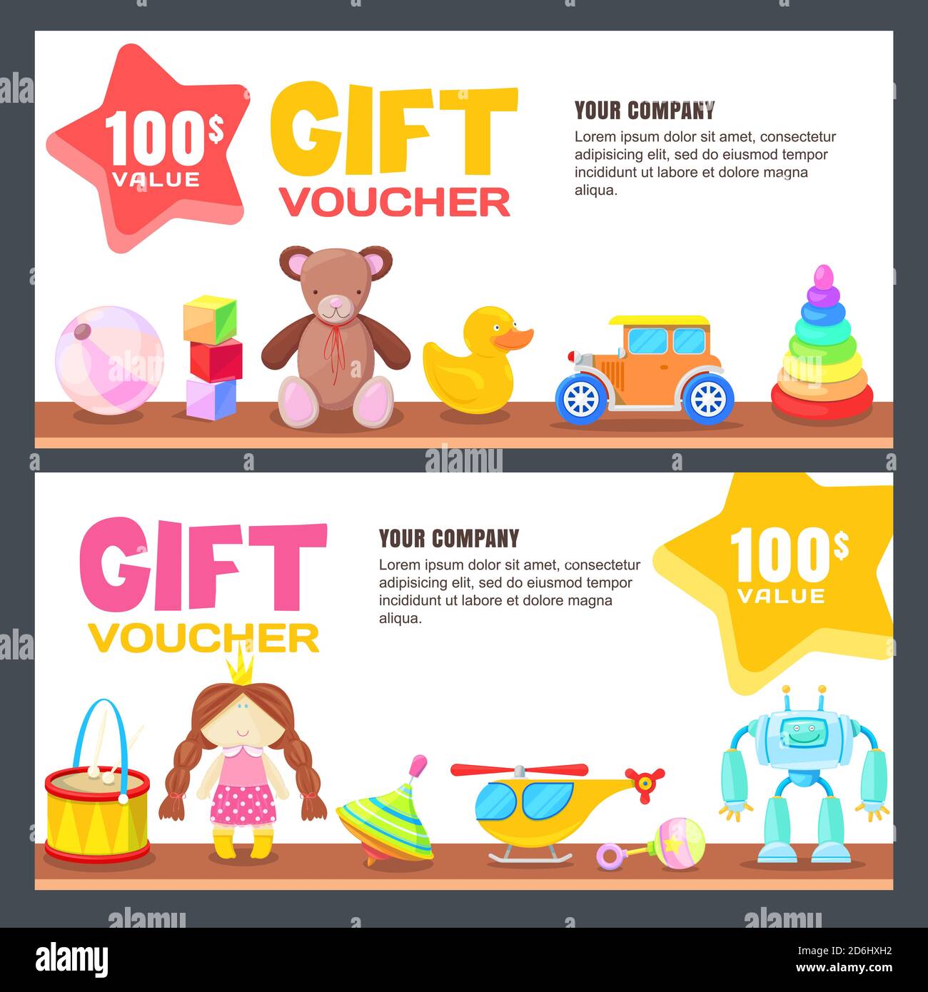 Gift card, voucher, certificate or coupon vector design layout Pertaining To Kids Gift Certificate Template