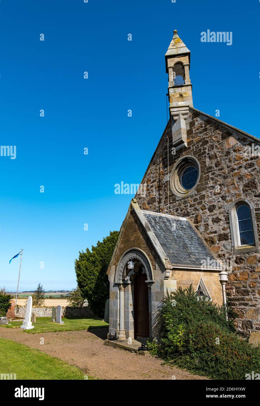 18th century parish church and graveyard, Athelstaneford village, East Lothian, Scotland, UK Stock Photo