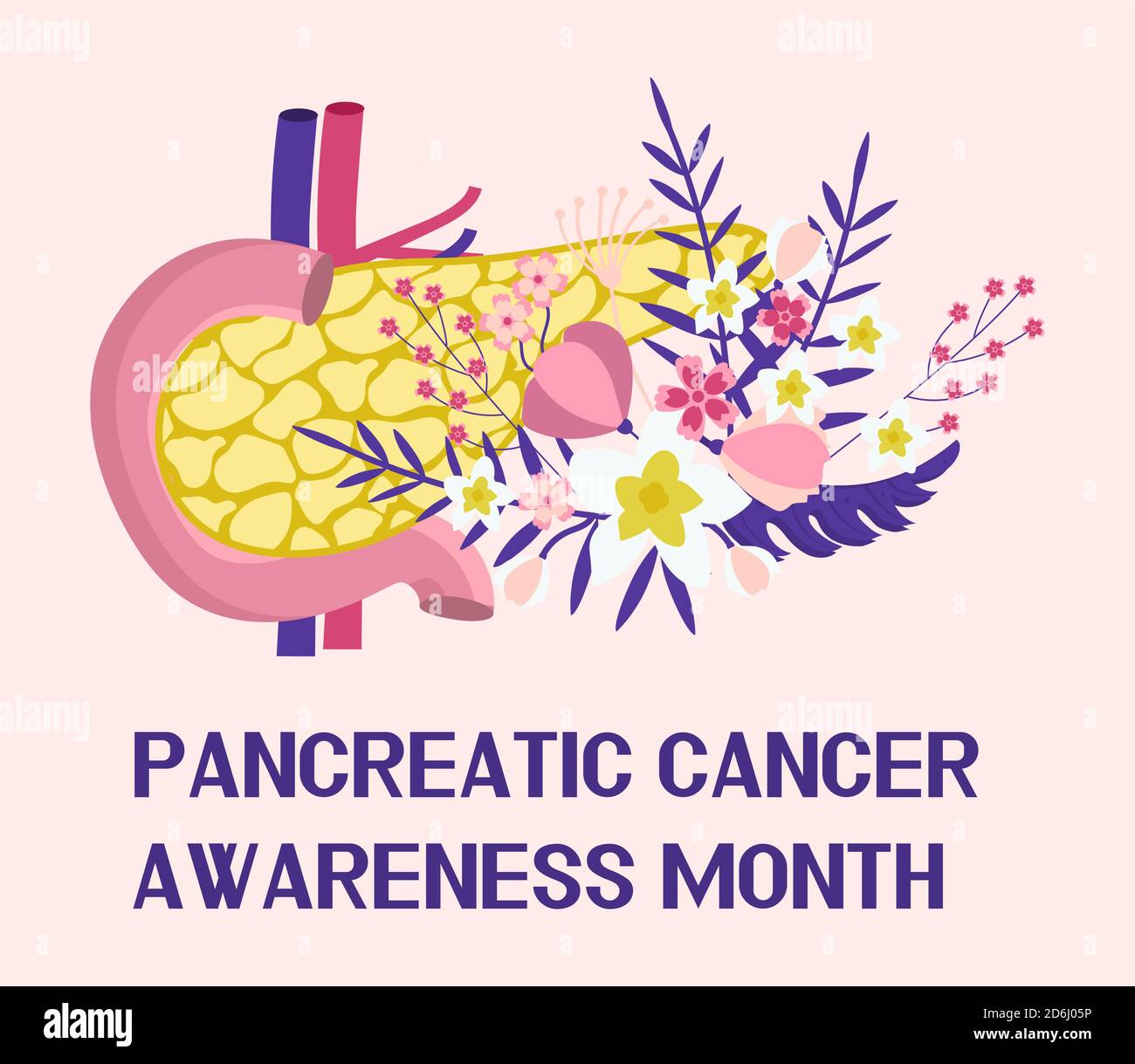 Pancreatic Cancer Awareness Month concept vector. Pancreas with