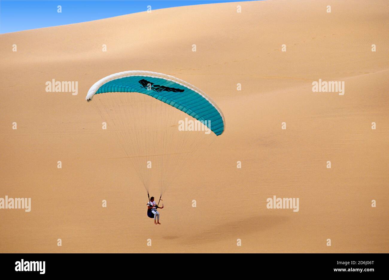 Paragliding in Sossusvlei, Namibia Stock Photo