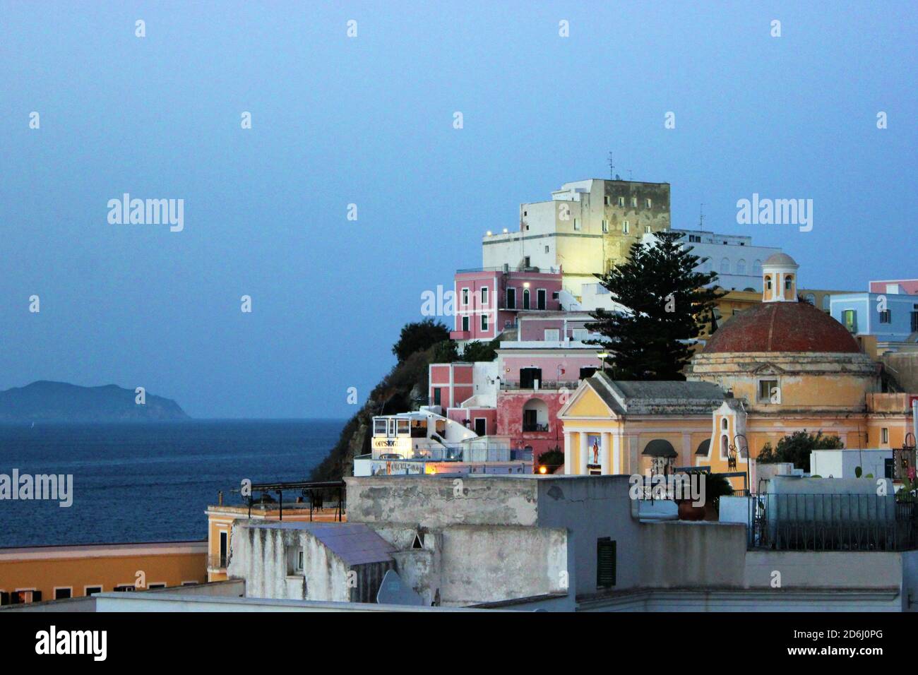 Ponza , Italy. The authentic colors of the houses that bring joy Stock