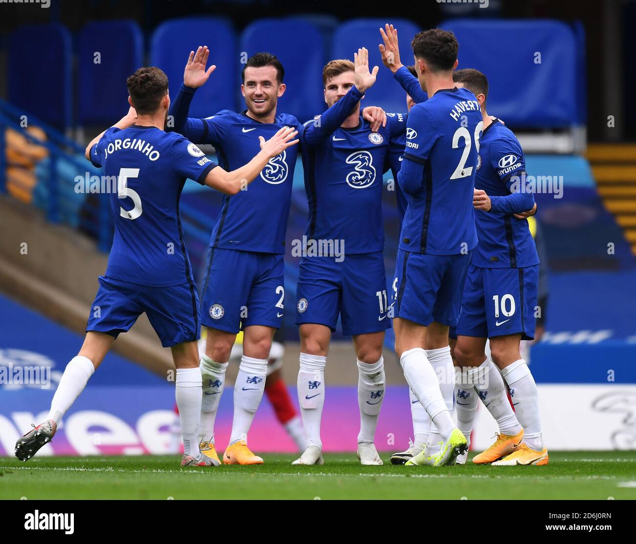 London, England, 17th Oct 2020  Timo Werner celebrates his goal during the Premier League match at Stamford Bridge, London.  Chelsea v Southampton.  Premier League. Credit : Mark Pain / Alamy Live News Stock Photo