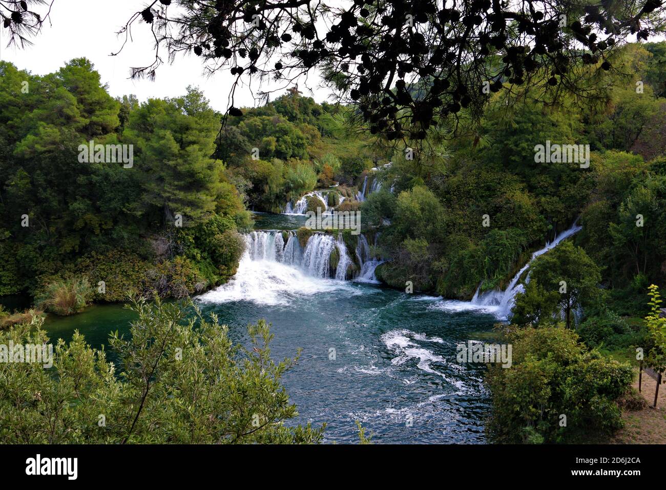 National Park Krka , Croatia . The beautiful waterfalls . Stock Photo
