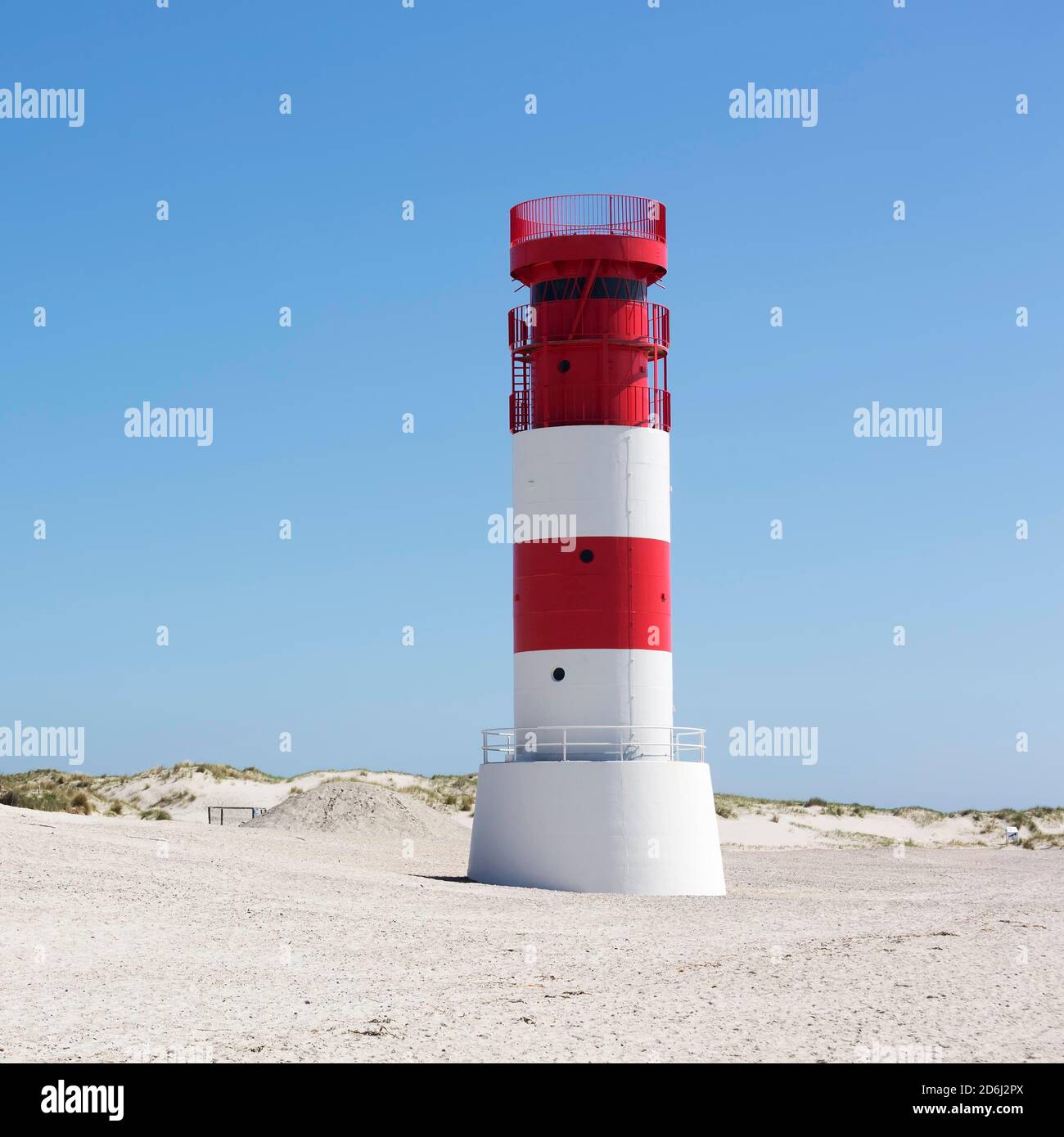 Red-white lighthouse Helgoland Dune on the south beach, Helgoland Dune, Helgoland Island, North Sea, Schleswig-Holstein, Germany Stock Photo