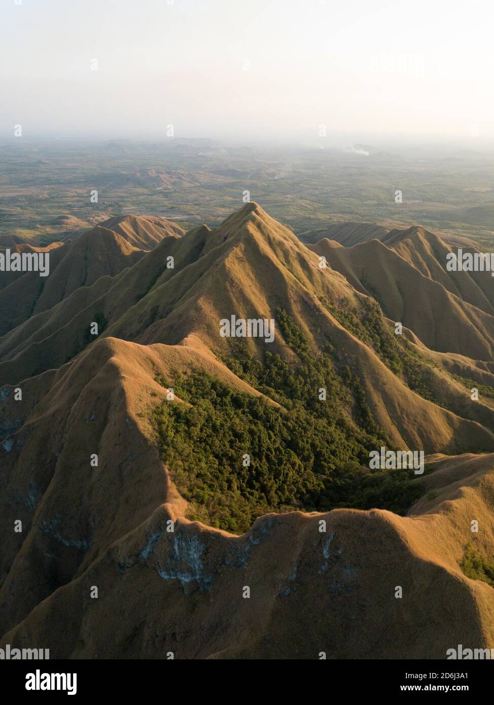 Aerial view, striking barren mountains, Cordilleras, Ola, Cocle Province, Panama Stock Photo