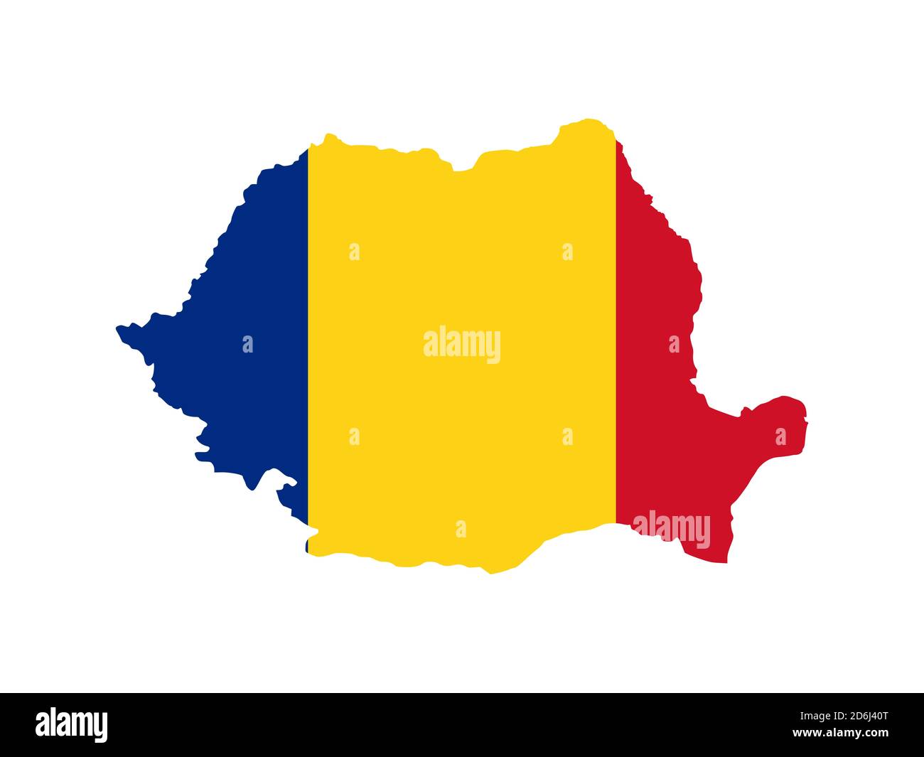 Flag in form form of the geographical country, Romania, Eastern Europe ...