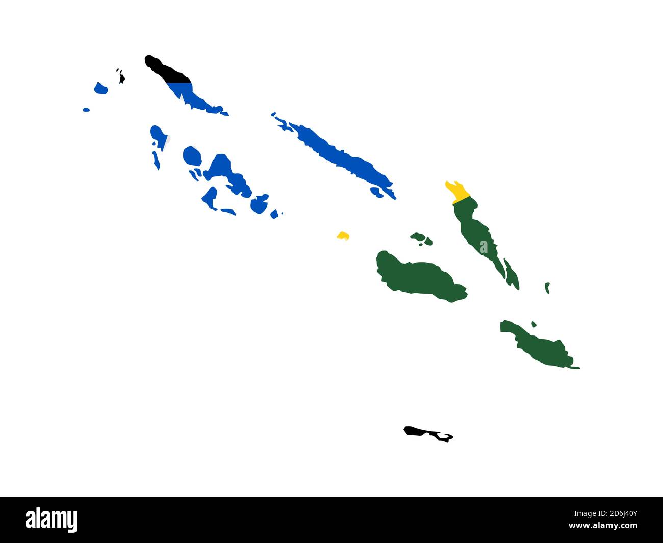 Flag in form form of the geographical country, Solomon Islands, Melanesia, Oceania Stock Photo